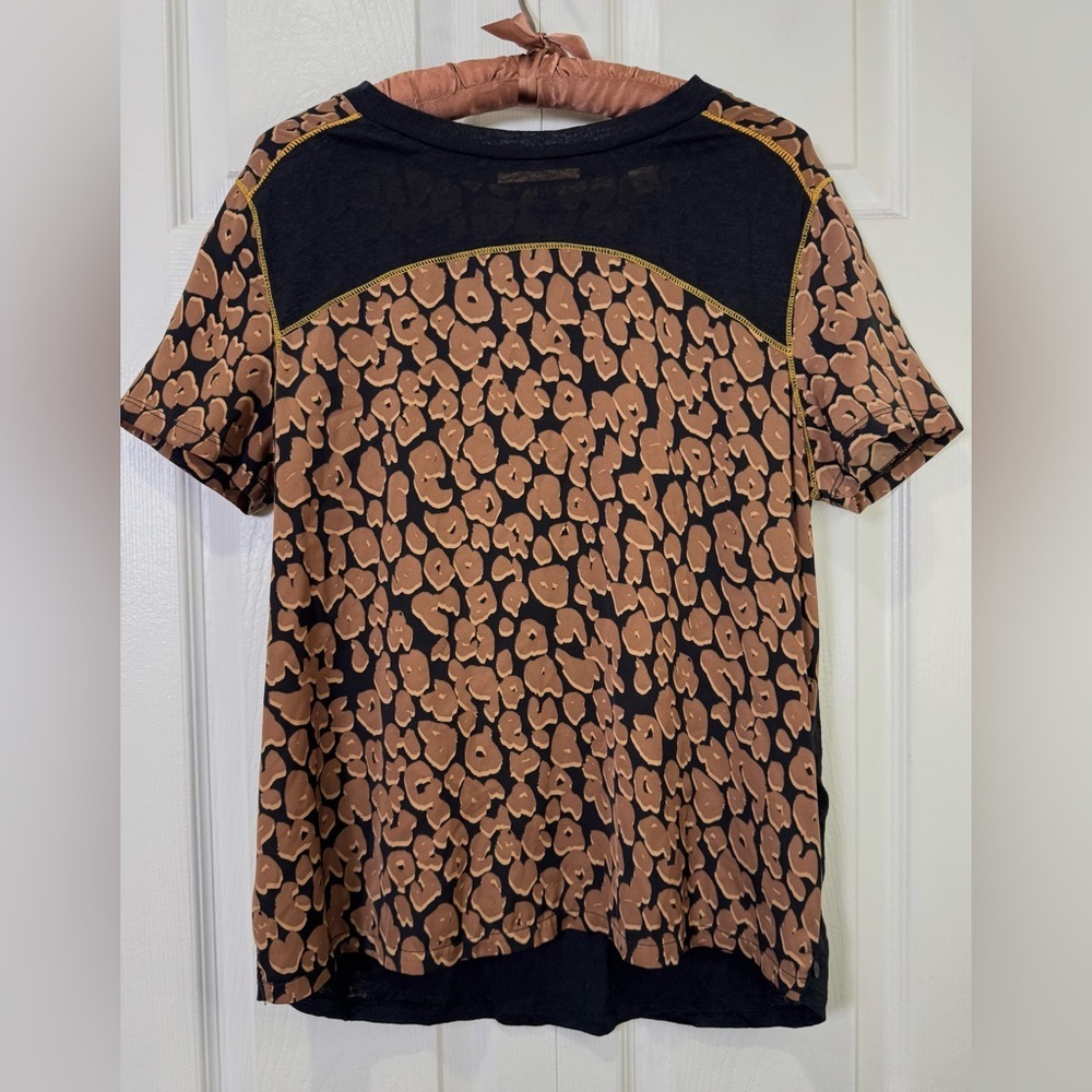 Scotch & Soda Maison Scotch Leopard Print Contrast Top Size Small